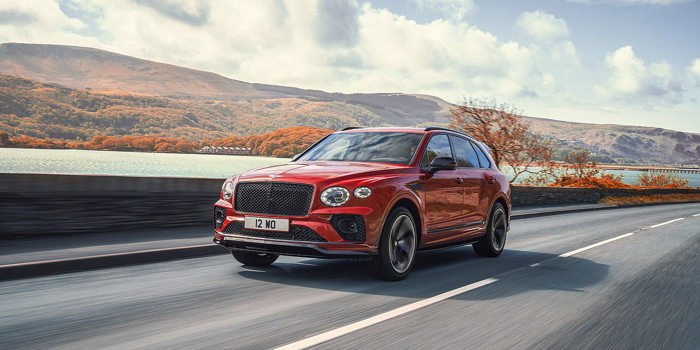 Bentley Cyprus Bentley Bentayga S SUV in Candy Red paint front 34 dynamic
