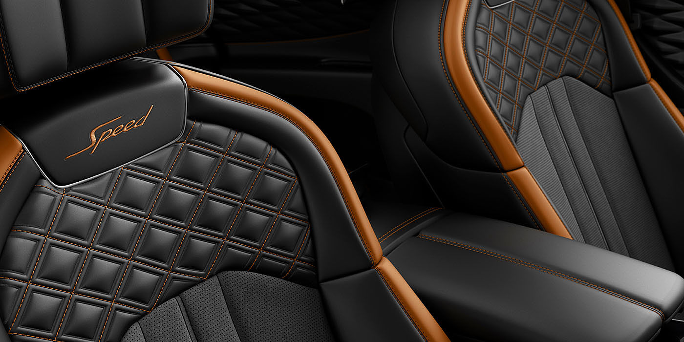 Bentley Cyprus Bentley Flying Spur Speed's front seats with detailed contrast stitching and Speed Emblems