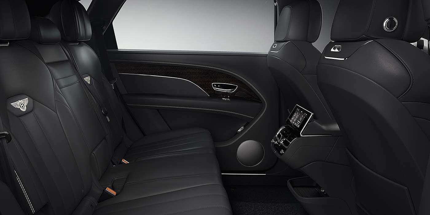 Bentley Cyprus Bentley Bentayga EWB SUV rear interior in Beluga black leather