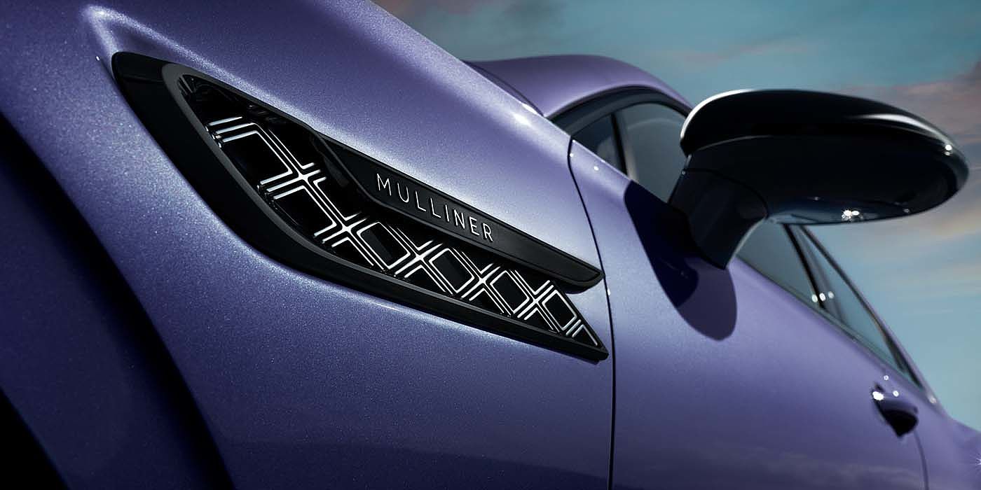 Bentley Cyprus Bentley Flying Spur Mulliner in Tanzanite Purple paint with Blackline Specification wing vent